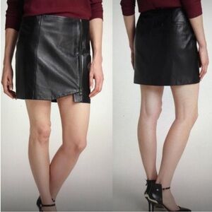 LEITH- Leather Asymetrical Zipper Mini Skirt